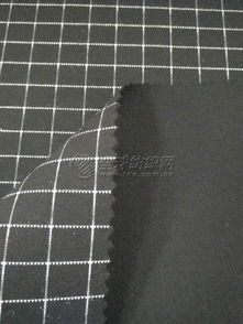 绍兴工厂针织粘锦弹力黑底白格子布料 时尚女式套装制服面料批发